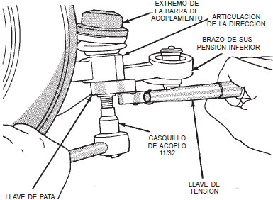 Torsi&oacute;n de la tuerca de fijaci&oacute;n del extremo de la barra de acoplamiento dodge neon